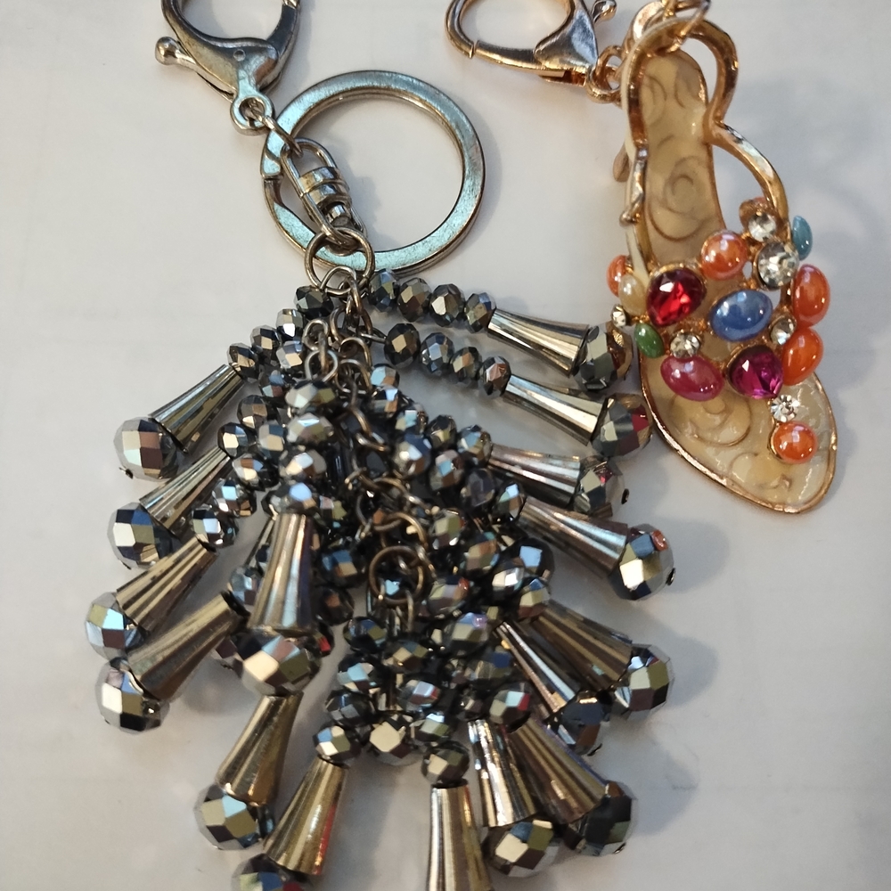 Elegant Multicoloured Beaded Keychains, Purse Chatms